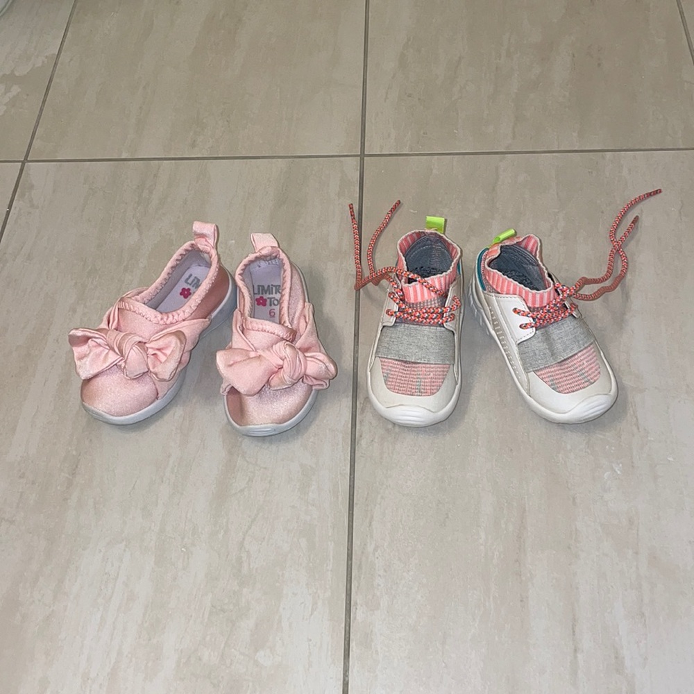 Pink Bow Limited too and Zara multi color sneakers